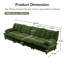 Canapé de 138 po à 4 places Cloud, canapé modulaire modulaire, canapé moderne à assise profonde pour le salon, coussin de siège confortable en treillis décoré, tissu chenille respirant, vert