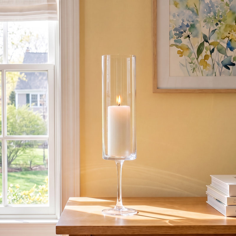 Adrienna Pedestal Glass Hurricane