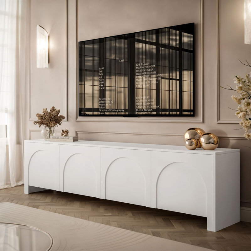 TV Stand ARIADNA 4D TV cabinet for TV's up to 88", White