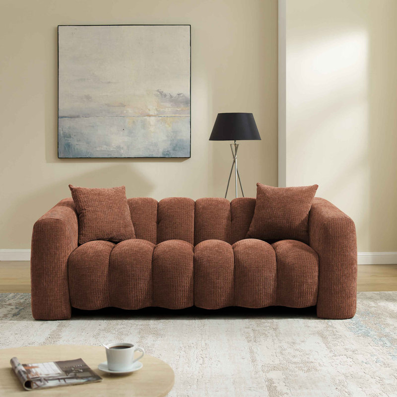 Ollis Modular Upholstered Sofa, Rust