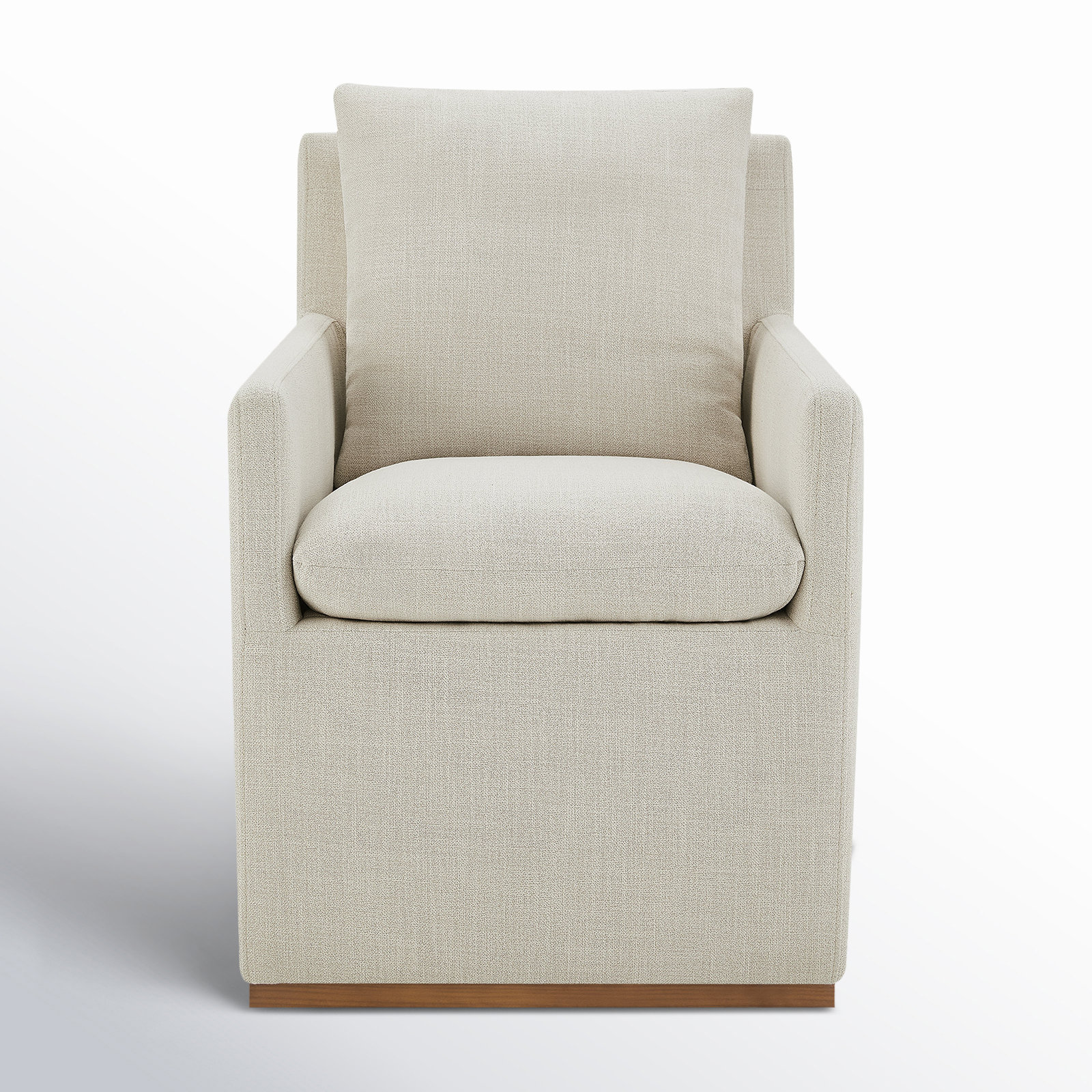 Bobbi Upholstered Dining Arm Chair, Effie Linen Performance Weave
