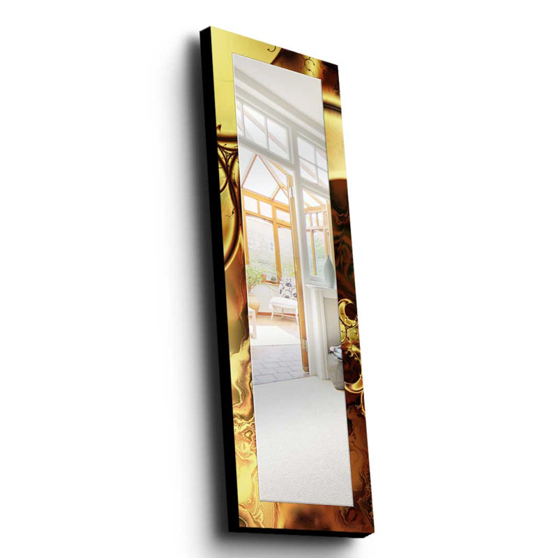 Élégant miroir décoratif avec cadre 100% bois de pin, 15,7 po x 47,2 po | Miroir en verre véritable (épaisseur: 0,2 pouce) | Peinture sur tissu élégante | Idéal pour le salon, la chambre à coucher et le vestibule