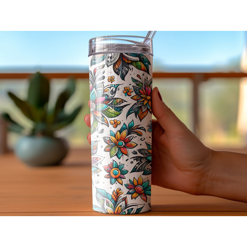 Choose Handmade Tumblers 591ml Vacuum Insulated Stainless Steel (18/8) Travel Tumbler with Straw