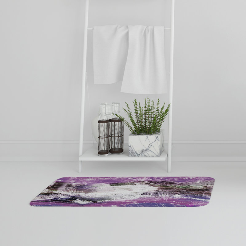 Pelfrey Memory Foam Non-Slip, No Pattern, Purple/White, Chicken in Cage