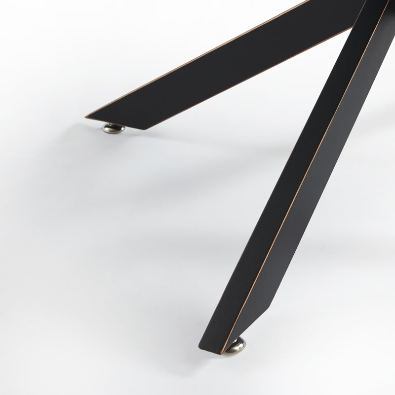 Table basse ronde 35,4 "avec plateau en verre, Noir