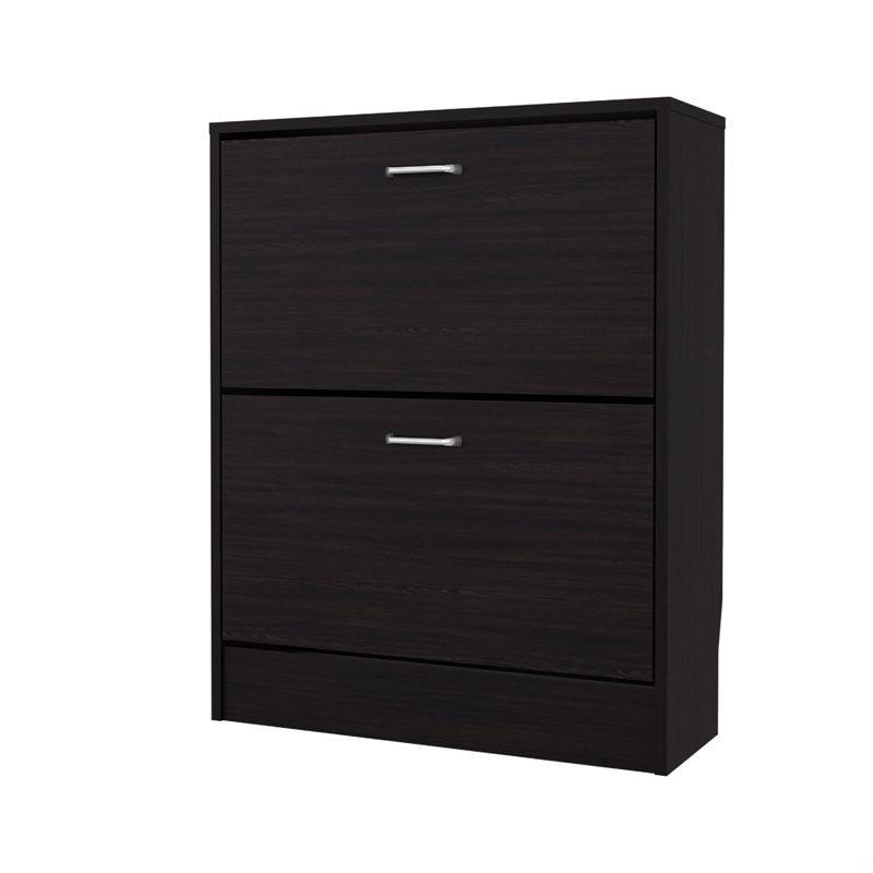 Range-chaussures avec 2 portes basculantes, Noir
