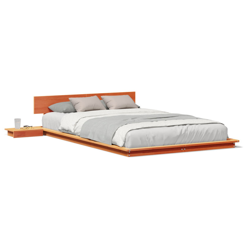 Solid Wood Bed, Wax Brown, Small Double (4')