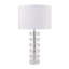 Lampe de table élégante en cristal cylindrique empilé pour salon - Lampe de chevet ou de bureau moderne pour chambre - 71 cm, cristal transparent et blanc