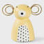 Figurine d'ours d'hiver en papier mâché fabriquée à la main, jaune