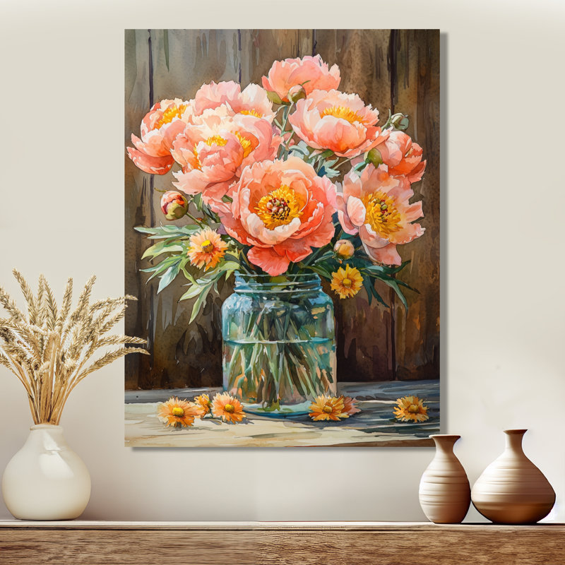 Wycoco - art mural floral, Toile tendue, Ne s’applique pas, H 20 po x l 12 po