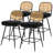 Upholstered Swivel Counter Stool With Rattan Backrest-1282506434-1282506435