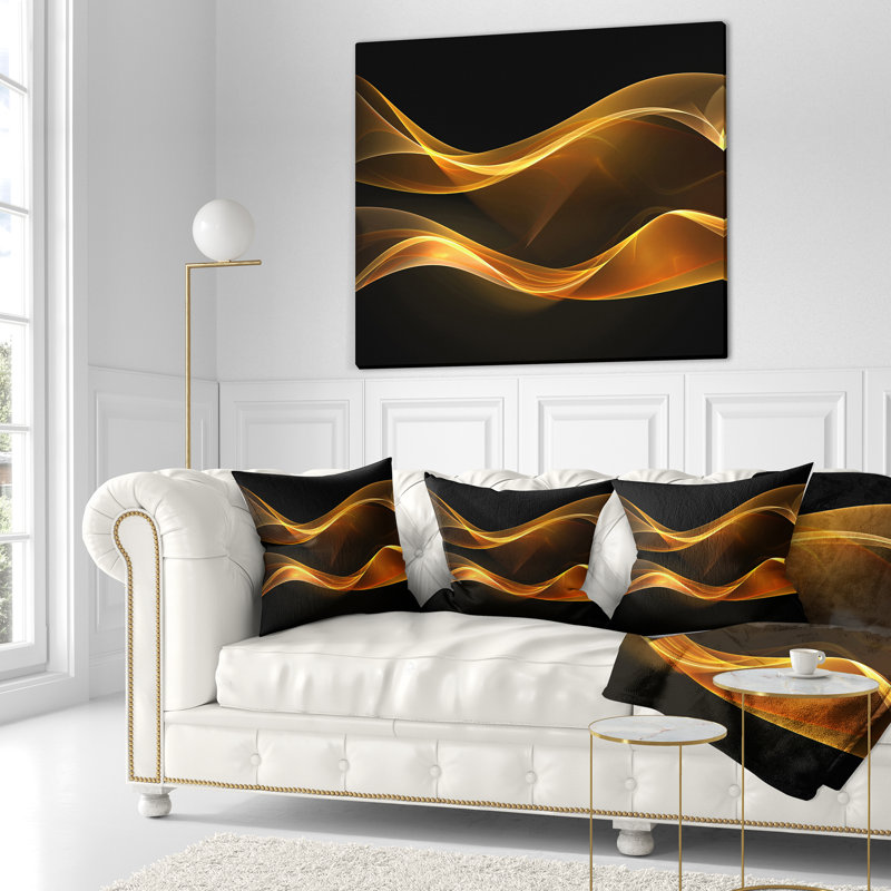 Vagues droites roses - coussin imprimé abstrait, 18 po x 18 po, Carré