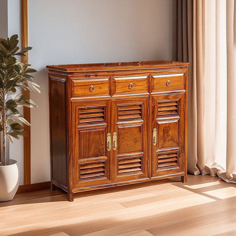 Purely solid wood storage shoe cabinet