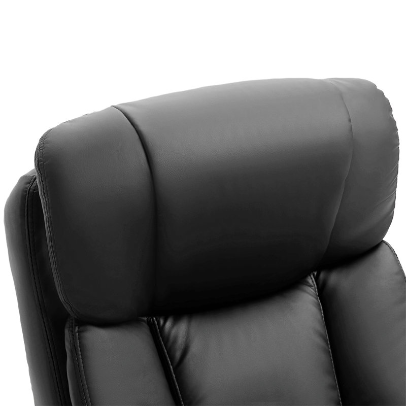 Fauteuil inclinable avec repose-pieds Danien, Similicuir noir