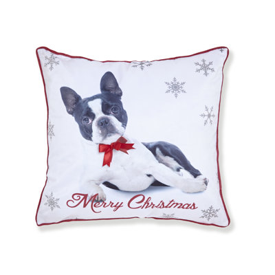 Merry Christmas Frenchie Cushion Cover
