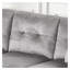 Canapé d'angle réversible Sorenza 74 po en velours gris avec lumière DEL, port de chargement USB, garniture cloutée et coussins décoratifs