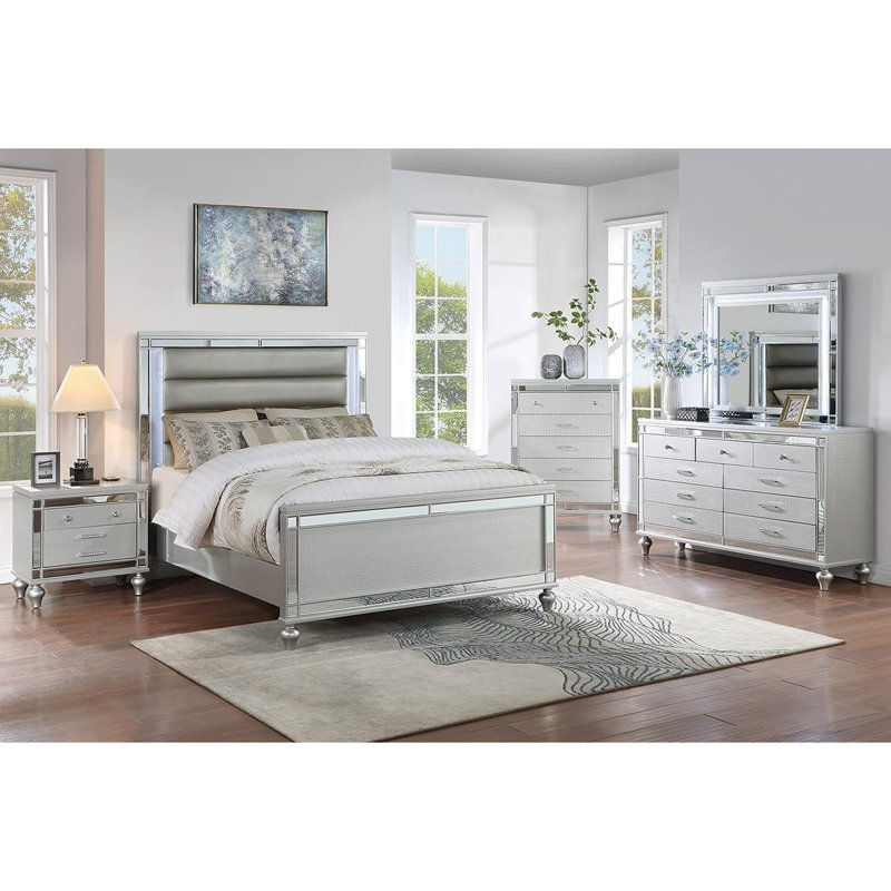 Mobilier de chambre à coucher 1 pièce Glam Style
