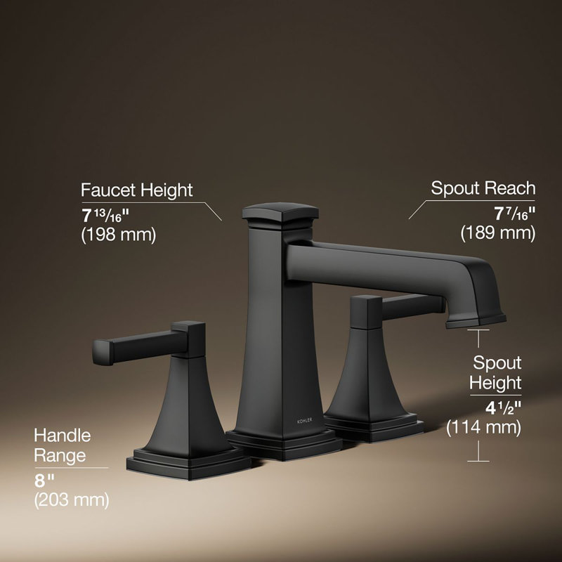 Riff Bath Faucet Trim With Diverter Spout, Matte Black