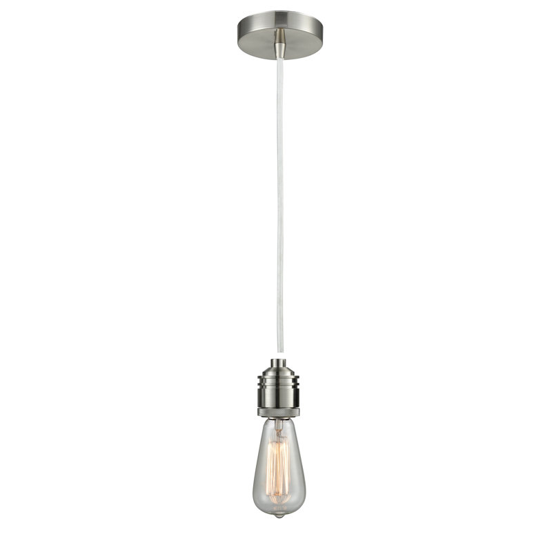 Cecil 1 - Light Single Pendant, Satin Nickel/White