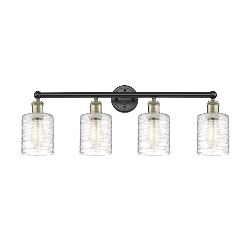 Éclairage pour meuble-lavabo 4 lumières 32 pouces Karon, Déco tourbillon, Laiton antique noir
