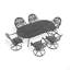 Ensemble de salle à manger 7 pièces en fonte d'aluminium toutes saisons, comprenant 6 chaises pivotantes et une table ovale avec cadre noir-596102817