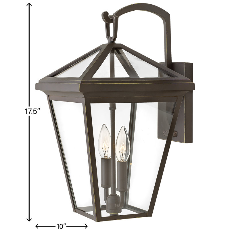 Alford Place 3-Light Outdoor Wall Lantern, Oil Rubbed Bronze, 17.5" H x 10" W x 11.25" D, 2 Lights