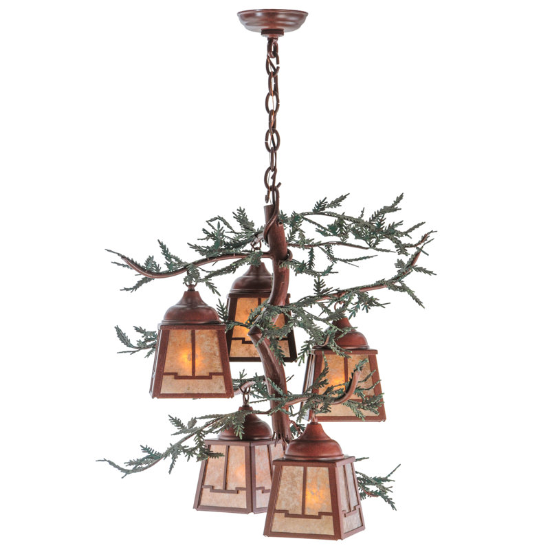 Lustre à niveaux 5 lumières unique Knisely