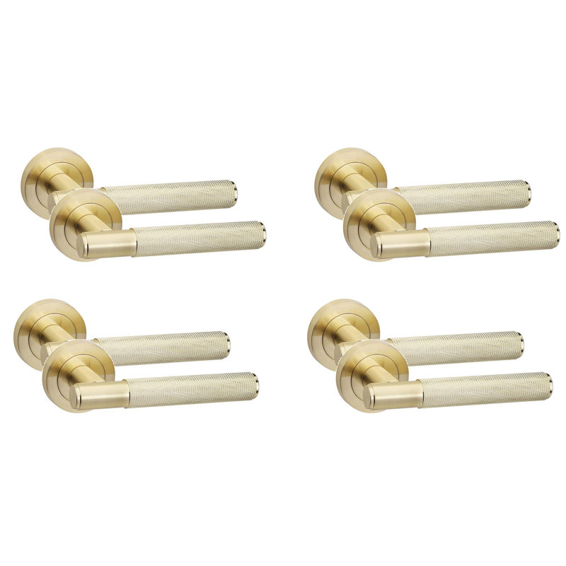 4 Pairs Knurled T-Bar Door Handles