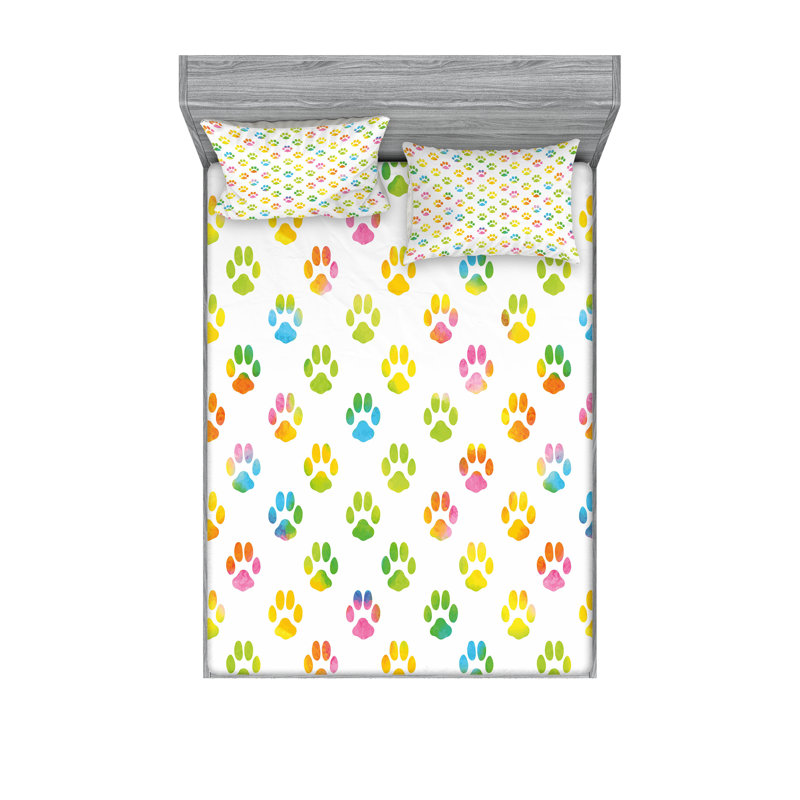 Multicolore drap-housse et coussin décoratif Ambesonne, Ensemble de draps-housses pour lit double + 4 taie