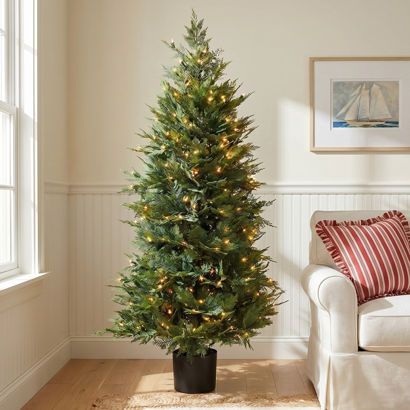 60" Pre-Lit Cypress Tree in Pot