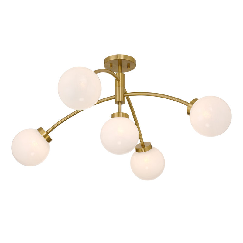 Plafonnier semi-encastré 5 lumières Redfield, Laiton