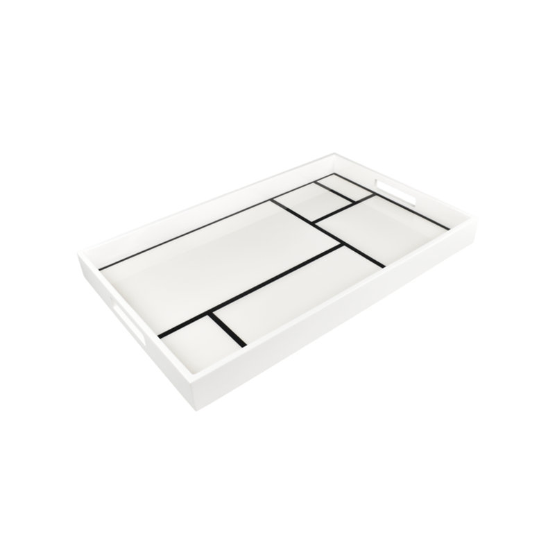Grid Lacquer Decorative Tray