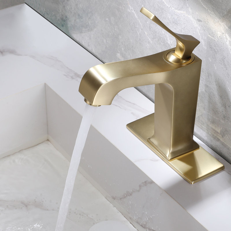Single-Hole Single-handle Bathroom Faucet, Brushed Gold