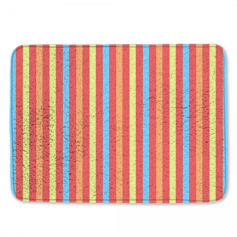 Tapis de bain à rayures verticales, L 34 po x L 21 po