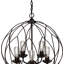 Lustre suspendu sphère sphérique en bronze à 5 lumières Anthonee
