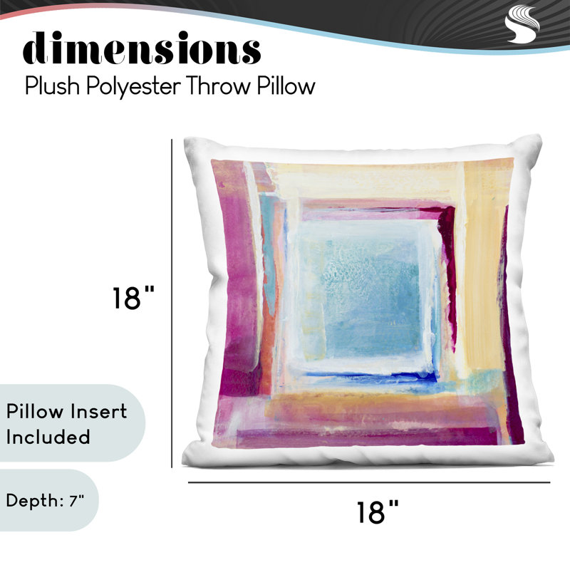 Coussin décoratif imprimé contemporain Brand New Day, par Lanie Loreth, 18 x 7 x 18, Simple, Abstrait mauve