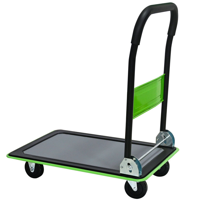 Chariot à plat, chariot à main à plateforme robuste à roulettes pivotantes à 360 degrés pour le chargement et le rangement