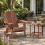 Chaise Adirondack pliante en bois surdimensionnée avec dossier et siège pré-assemblés, chaise de patio en bois pour patio