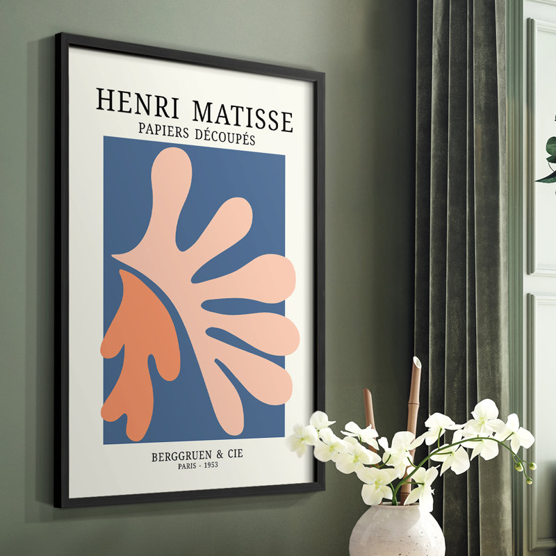 Matisse CDVII, reproduction encadrée - bois massif, Cadre simple noir, H 28 po x l 22 po