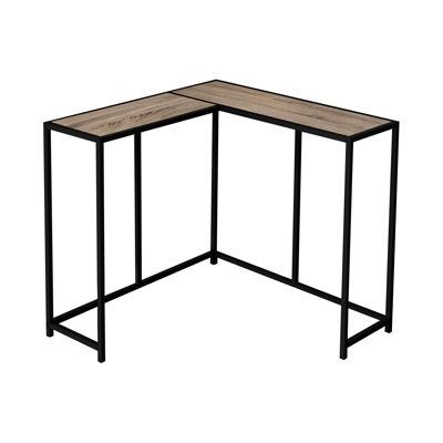 Living Room & Bedroom Console - Narrow Corner Table With Taupe Laminate And Black Metal Frame For Room, Entryway Accent Robust