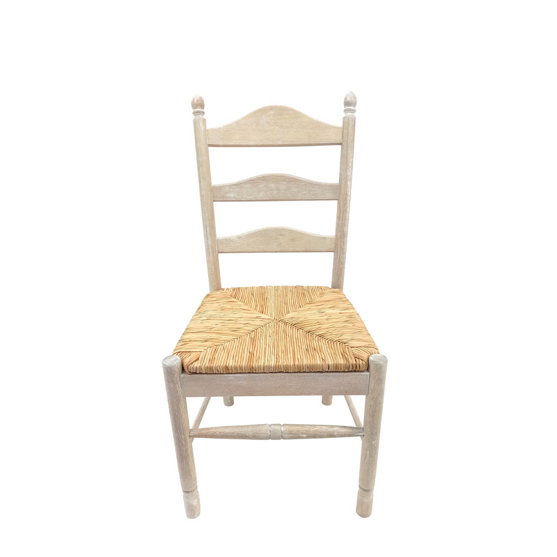 Chaise de salle à manger compacte classique beige 16 po avec structure en bois franc durable, Bois flottant naturel