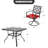 5pcs Metal Patio Dining Set With Umbrella Hole, Swivel Chairs With Cushions-121281089-121281088