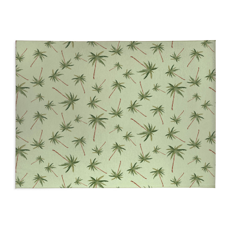 Tapis de bureau léger Summer Palms, L 60 po x P 84 po, Limette
