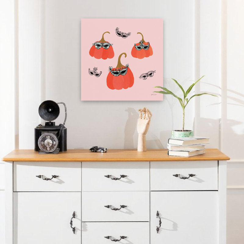 Masquerade Pumpkins, art contemporain, H 18 po x l 18 po
