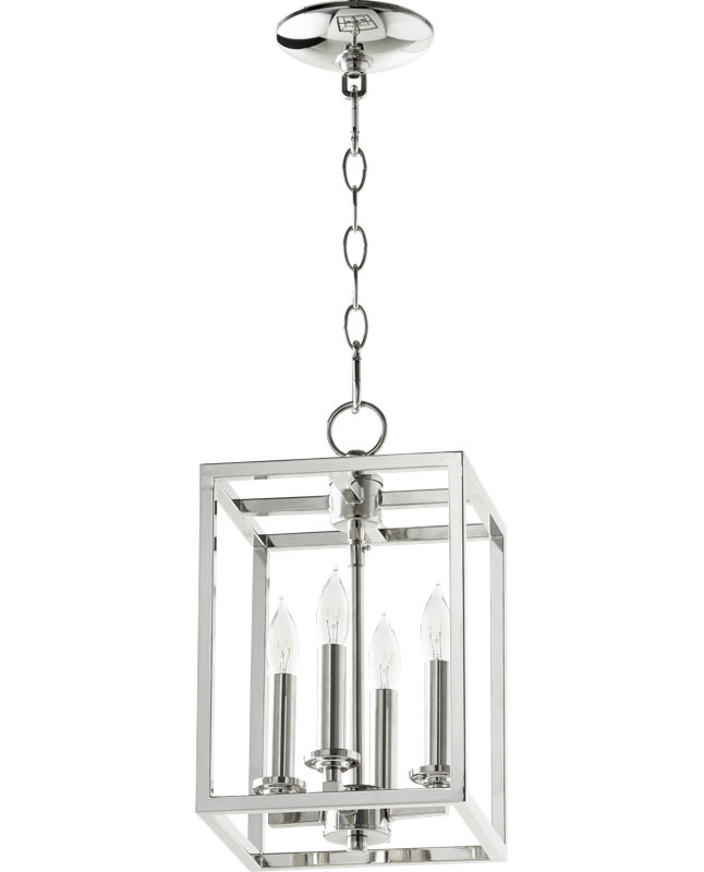 Montejano 4 - Light Square/Rectangle Pendant, Polished Nickel, 17" H x 11" W x 11" D