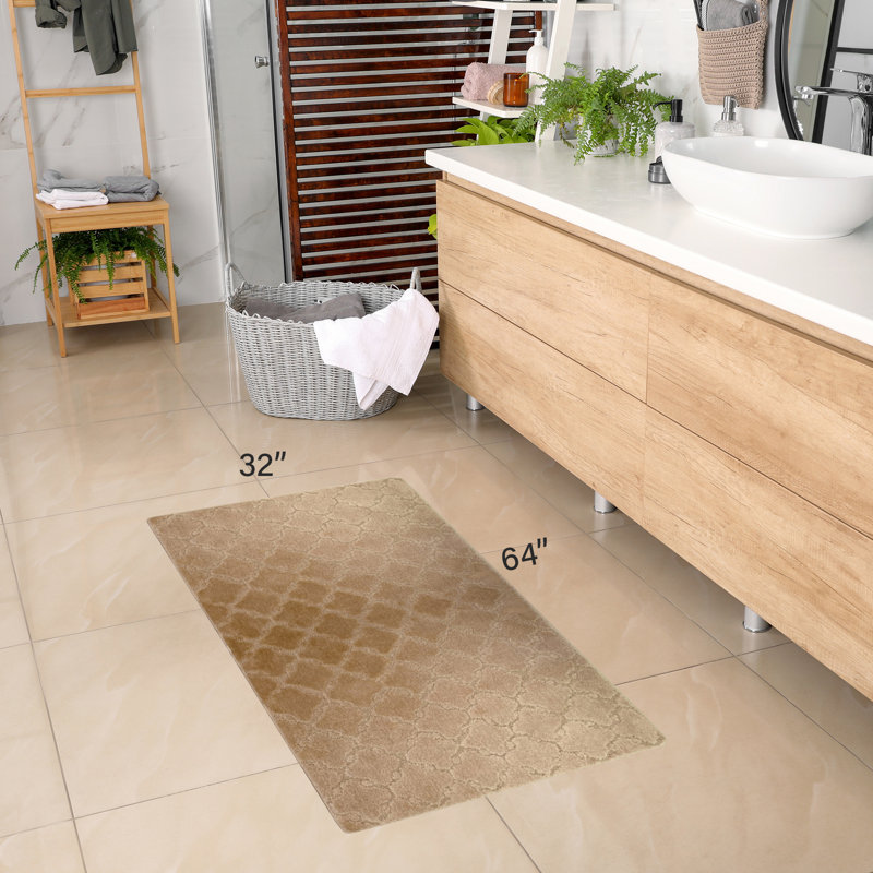 Tapis de cuisine, Rectangle 2 pi 8 po x 5 pi 4 po, Beige clair