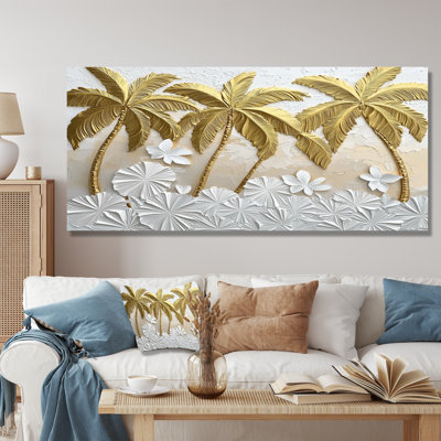 Coleeta Golden Cream Plams Reunion III - Palms & Palm Trees Wall Art