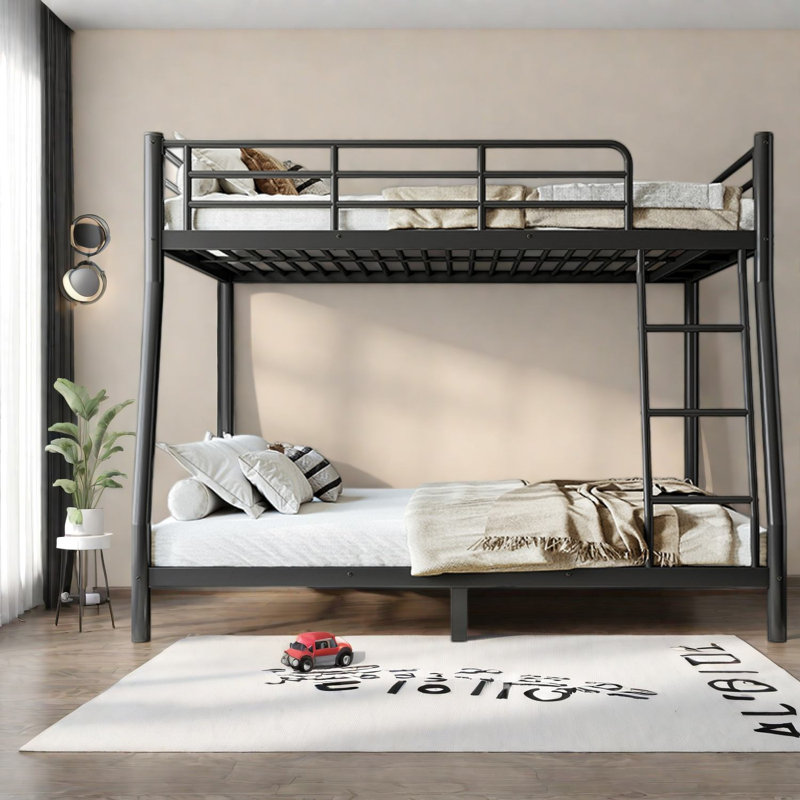 Lits en métal gain de place Full XL superposés à Queen, cadre en acier, style industriel moderne pour la maison
