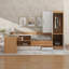 Lit de jour double avec chargement USB, lit plateforme en bois avec 6 tiroirs, tablettes, bureau et garde-robe-1740396202