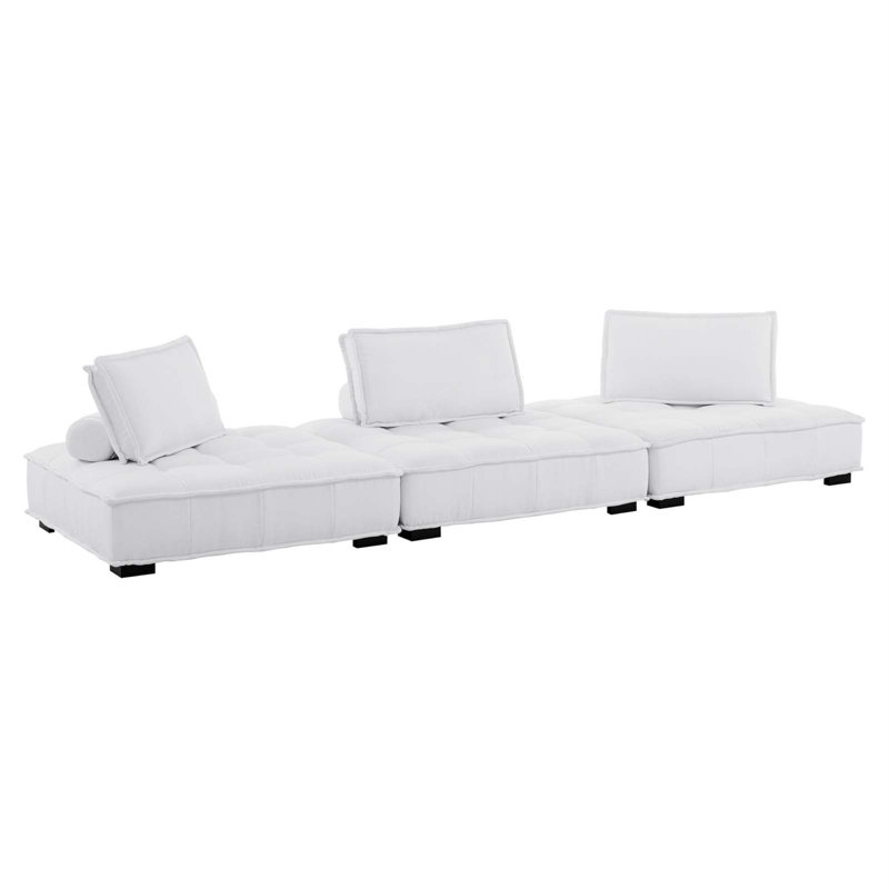Canapé 3 pièces Saunt, Polyester blanc